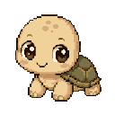 Pixel art Hatchling Tortoise in Olive