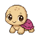 Pixel art Hatchling Tortoise in Rose
