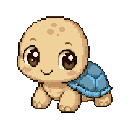 Pixel art Hatchling Tortoise in Sky