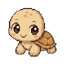 Pixel art Hatchling Tortoise in Tangerine