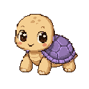 Pixel art Young Tortoise Tortoise in Lavender