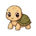 Pixel art Young Tortoise Tortoise in Olive