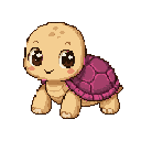 Pixel art Young Tortoise Tortoise in Rose