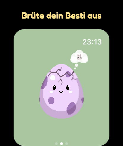 Ei kurz vor dem Schlüpfen auf der Apple Watch