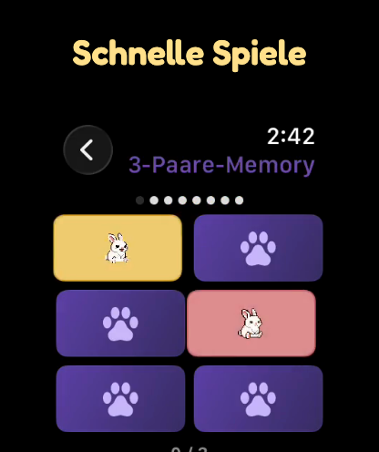 Minispiel Pair Match auf der Apple Watch