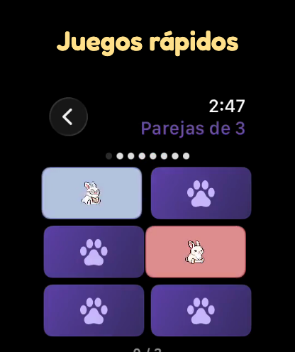 Minijuego Pair Match en el Apple Watch