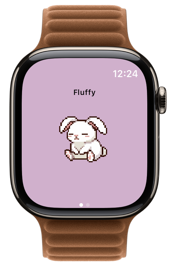 Apple Watch showing pet at school with a notification banner