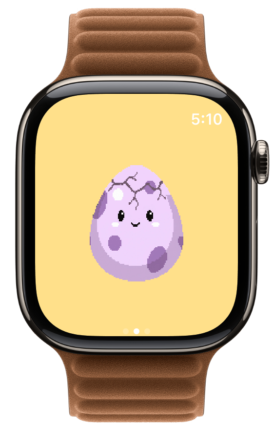 Apple Watch showing the egg cracking open