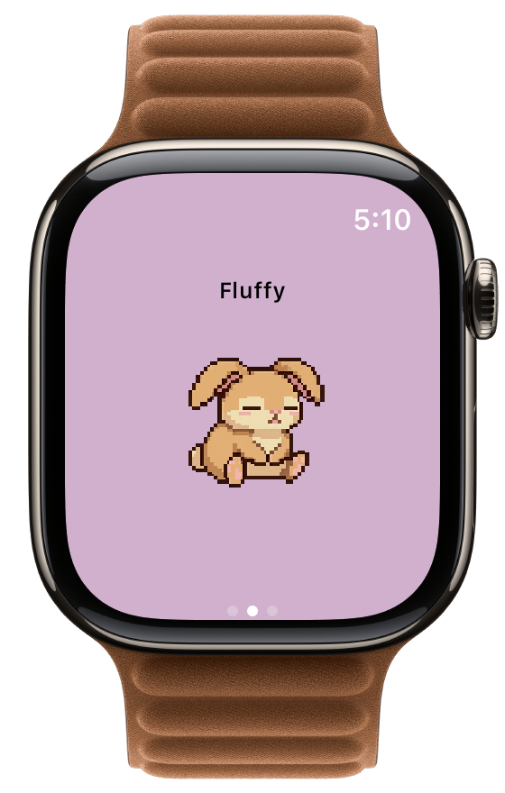 Apple Watch showing today's activity ring and pet mood