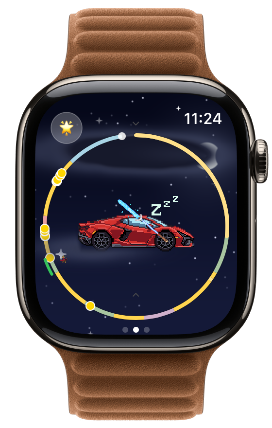 Skylight at night in WatchieBesti on Apple Watch