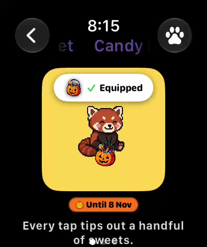 Candy Bucket in WatchieBesti, a short screen recording on Apple Watch