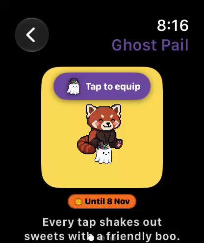 Ghost Pail in WatchieBesti, a short screen recording on Apple Watch