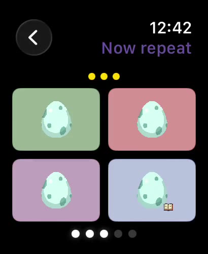 Sprite Sequence gameplay clip, watching a pattern of sprites then tapping it back in order